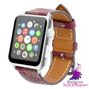 Checkered iWatch Leather Watchband