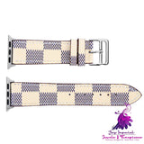 Checkered iWatch Leather Watchband