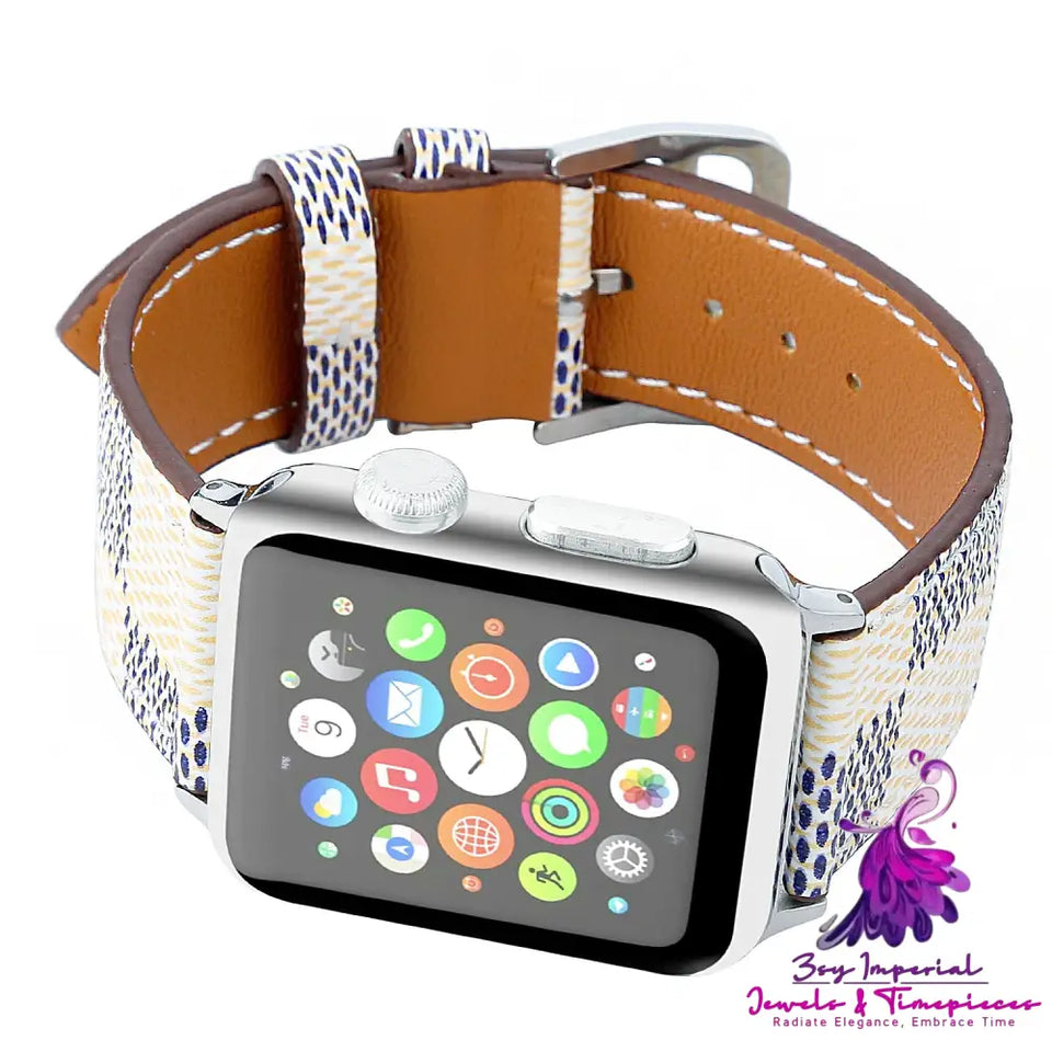 Checkered iWatch Leather Watchband