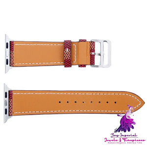 Checkered iWatch Leather Watchband