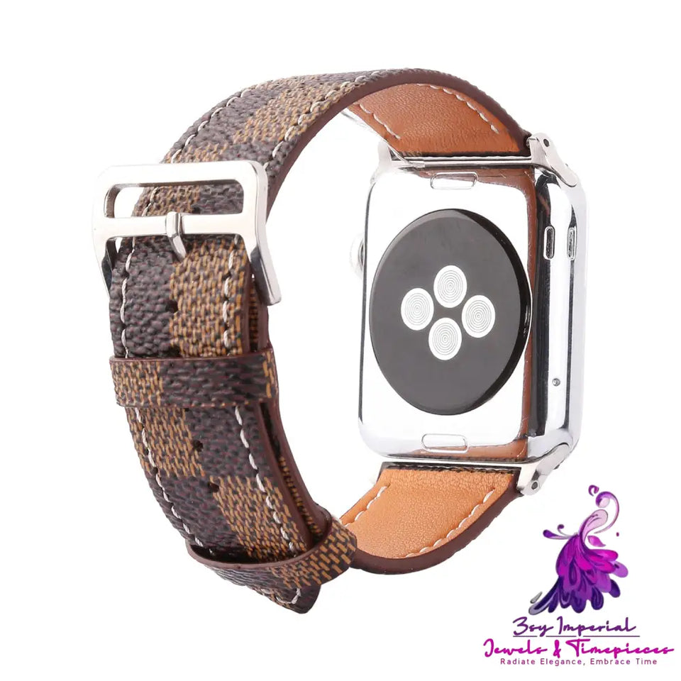 Checkered iWatch Leather Watchband