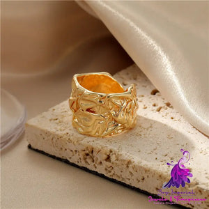 Lava Style Wide Plate Ring