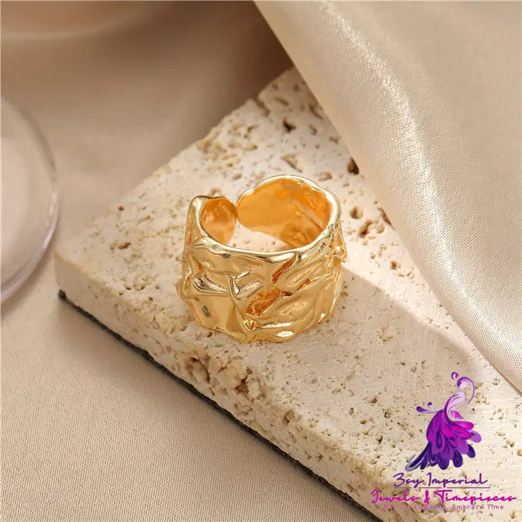 Lava Style Wide Plate Ring