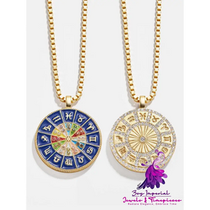 Retro Double-sided Round Brand Tarot Twelve Constellation