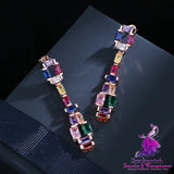 Contrast Color Zircon Earrings