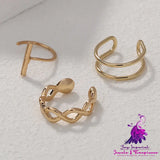 Cool Lady Ear Bone Clip Earrings 3-piece Set