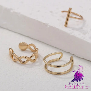 Cool Lady Ear Bone Clip Earrings 3-piece Set