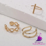 Cool Lady Ear Bone Clip Earrings 3-piece Set