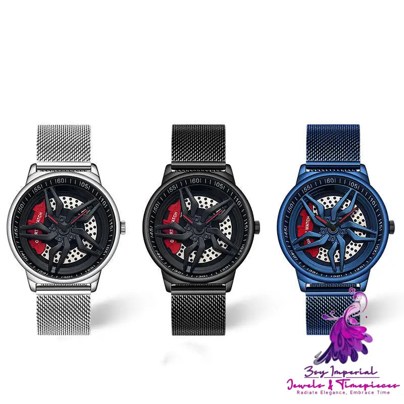 Rotating Cool Personality Waterproof Wheel Watch