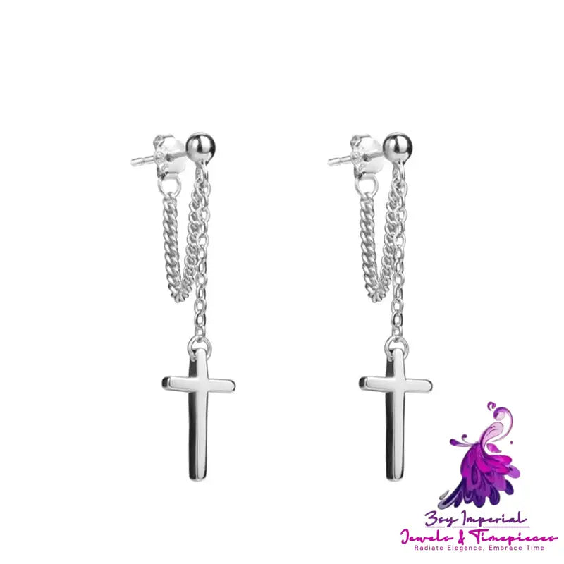 Sterling Silver Cross Earrings