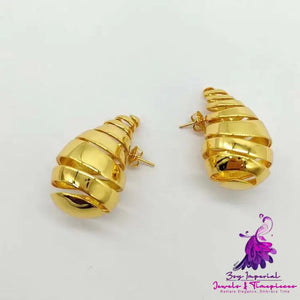 Fashion Jewelry Copper Plating 18K Real Gold Simple Metal