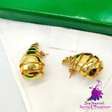 Fashion Jewelry Copper Plating 18K Real Gold Simple Metal