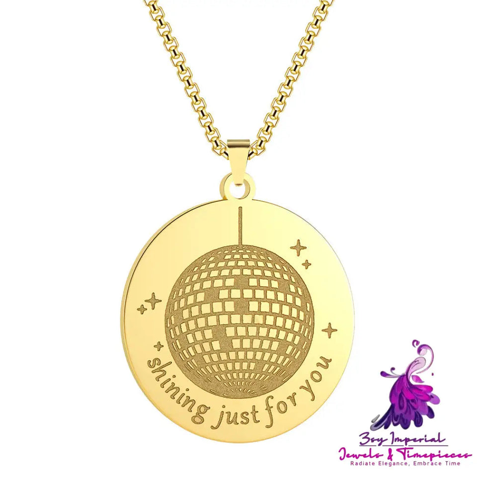 Corrode Glitter Mirror Ball Pendant Necklace Ornament