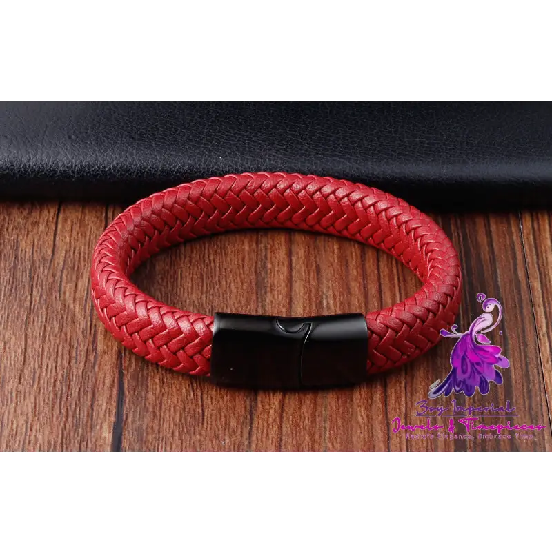 Red Leather Couple Bracelet