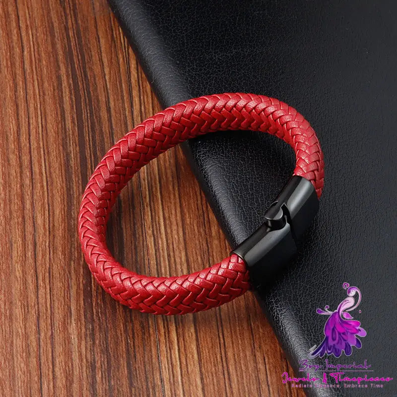 Red Leather Couple Bracelet