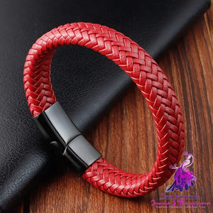 Red Leather Couple Bracelet