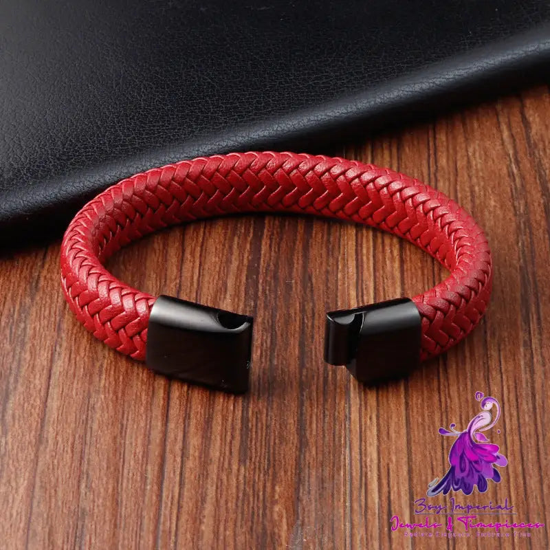 Red Leather Couple Bracelet