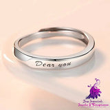 Dear You Couple Ring Made Of White Copper For Men And Women