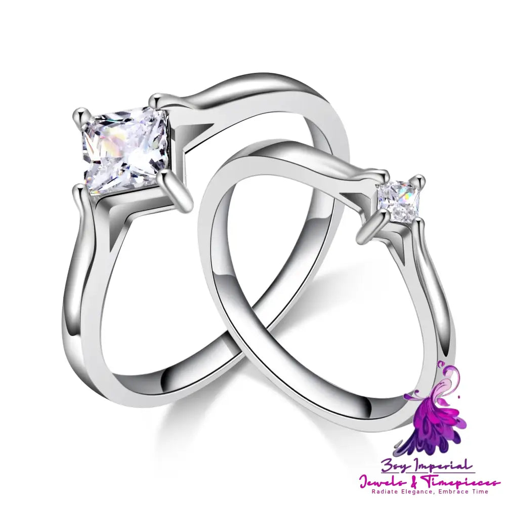 Eternal Diamond Couple Simulation Ring