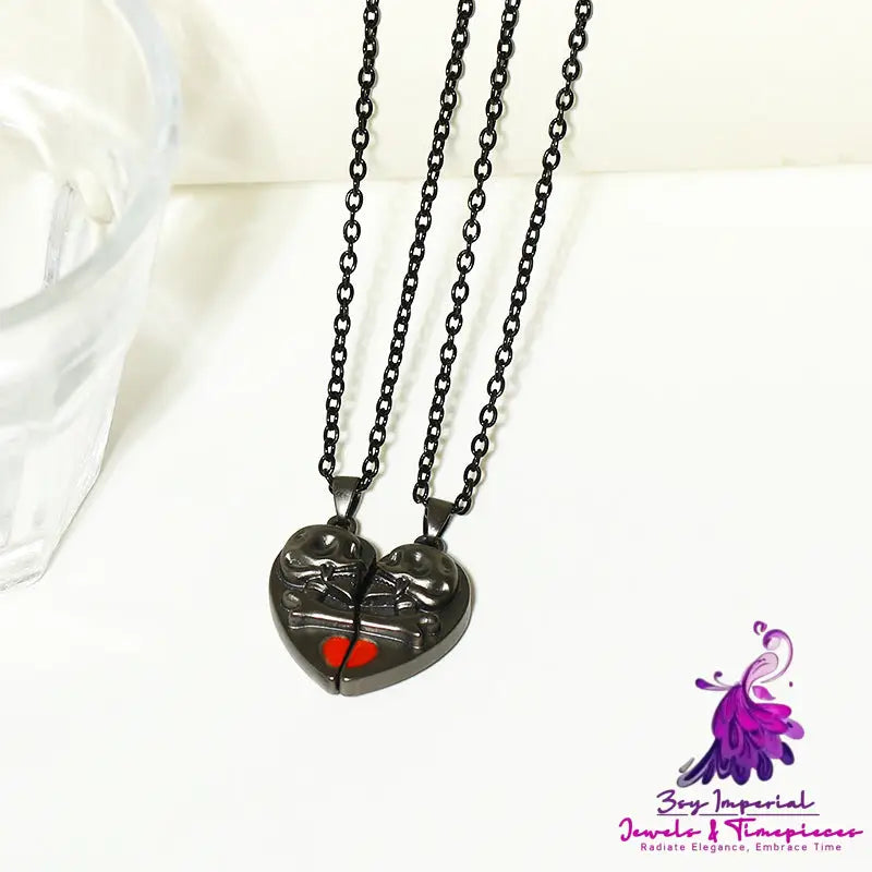 Skull Pendant Halloween Couple Necklace