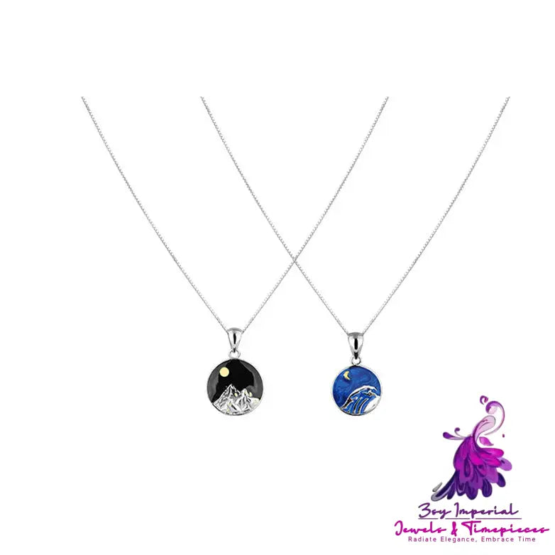 Sun Moon Pendant Couple Necklace