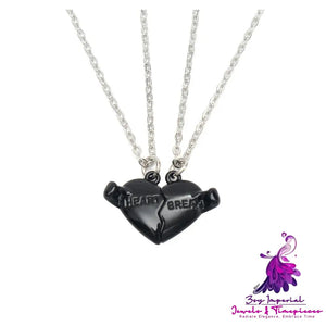 Holding Heart Magnet Pendant Couple Necklace For Love