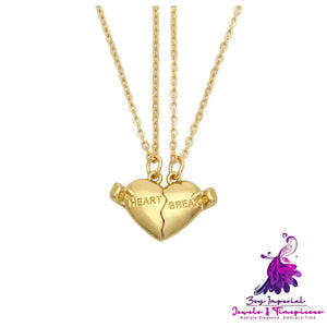 Holding Heart Magnet Pendant Couple Necklace For Love