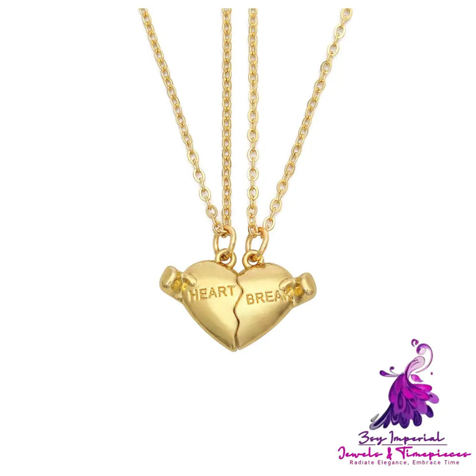 Holding Heart Magnet Pendant Couple Necklace For Love