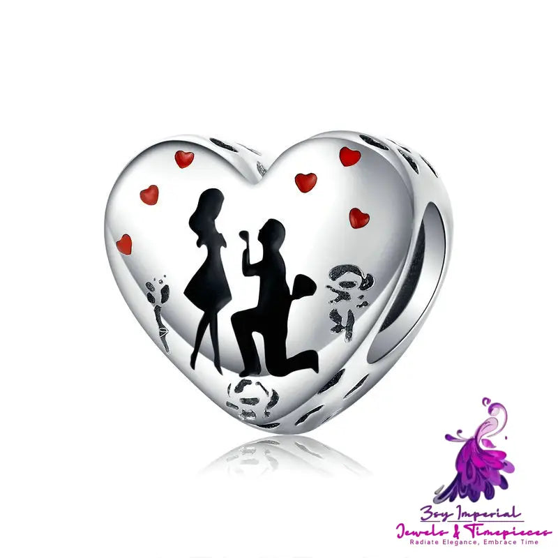 Creative Romantic Couple Silver Pendant