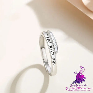 Sterling Silver Travel Platform Couple Ring