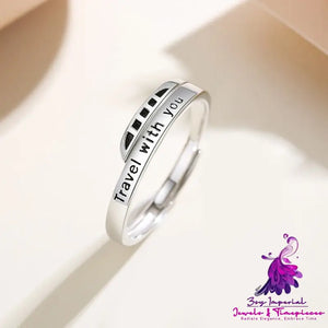 Sterling Silver Travel Platform Couple Ring