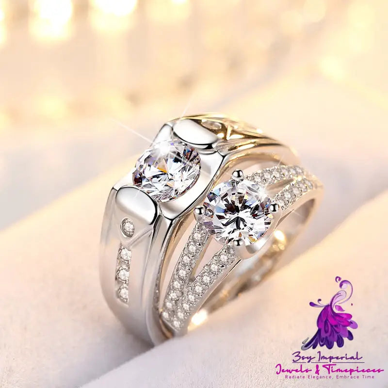 Romantic Diamond Couple Rings