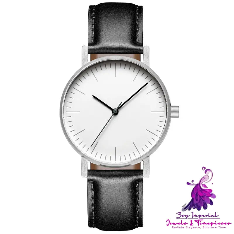 Simple Leather Couple Wristwatch