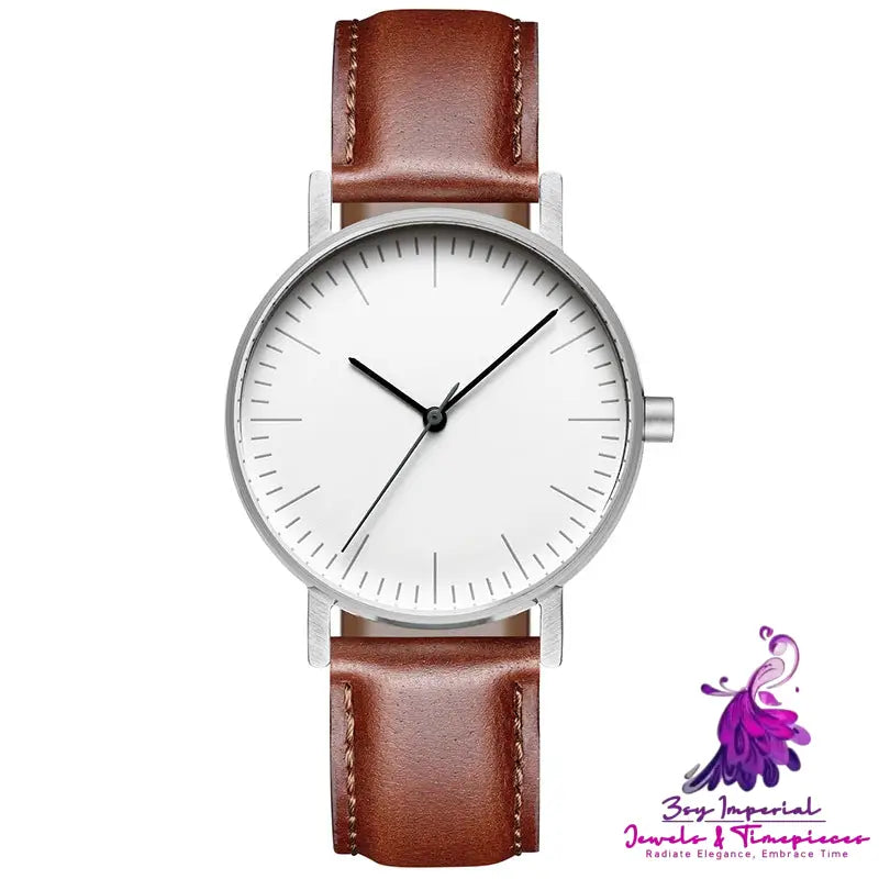 Simple Leather Couple Wristwatch