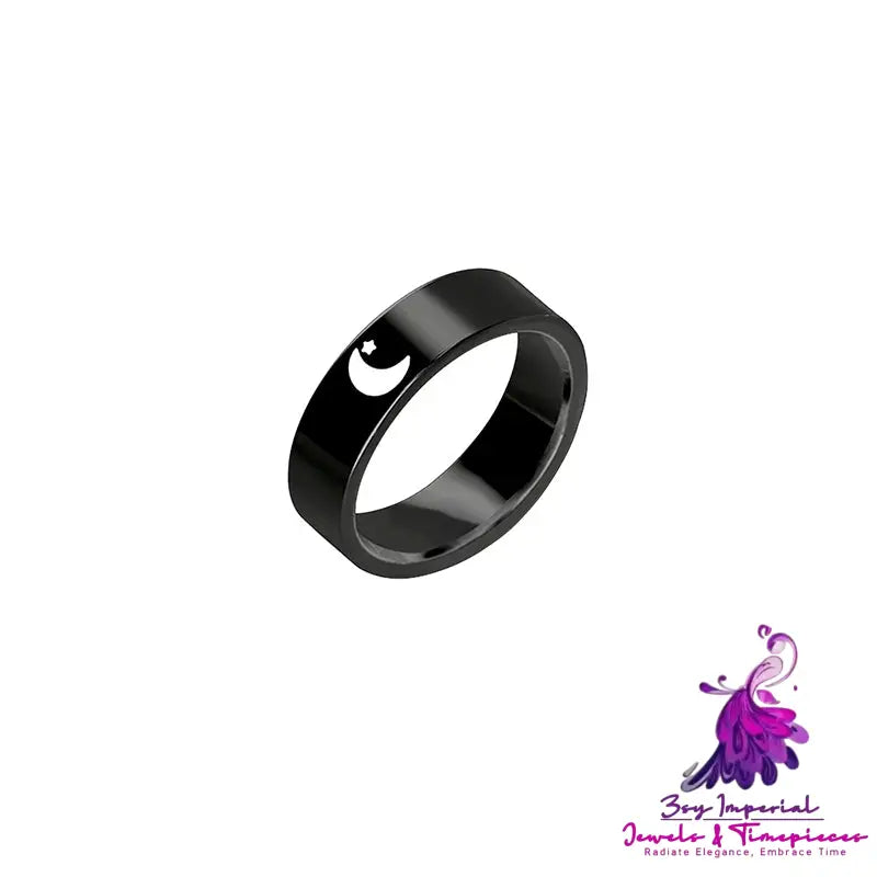 Sun Moon Stainless Steel Ring