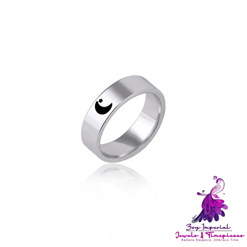 Sun Moon Stainless Steel Ring