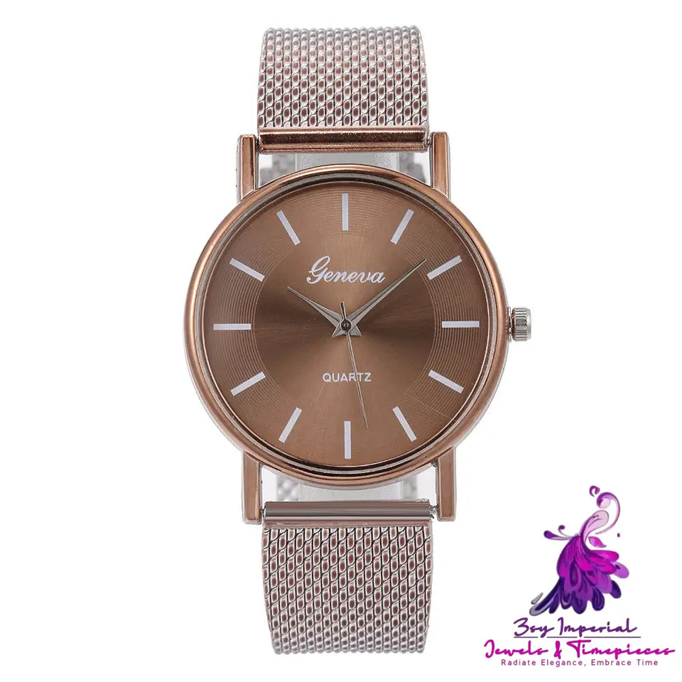 Mesh Belt Quartz Couple Watch