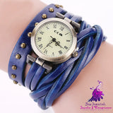 Personality Cowhide Dough-twist Retro Rivet Watch