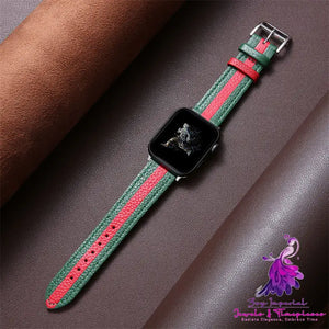 Flat Cowhide Leather Watch Wristband