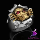 Vintage Cracked Ghost Head Men’s Ring