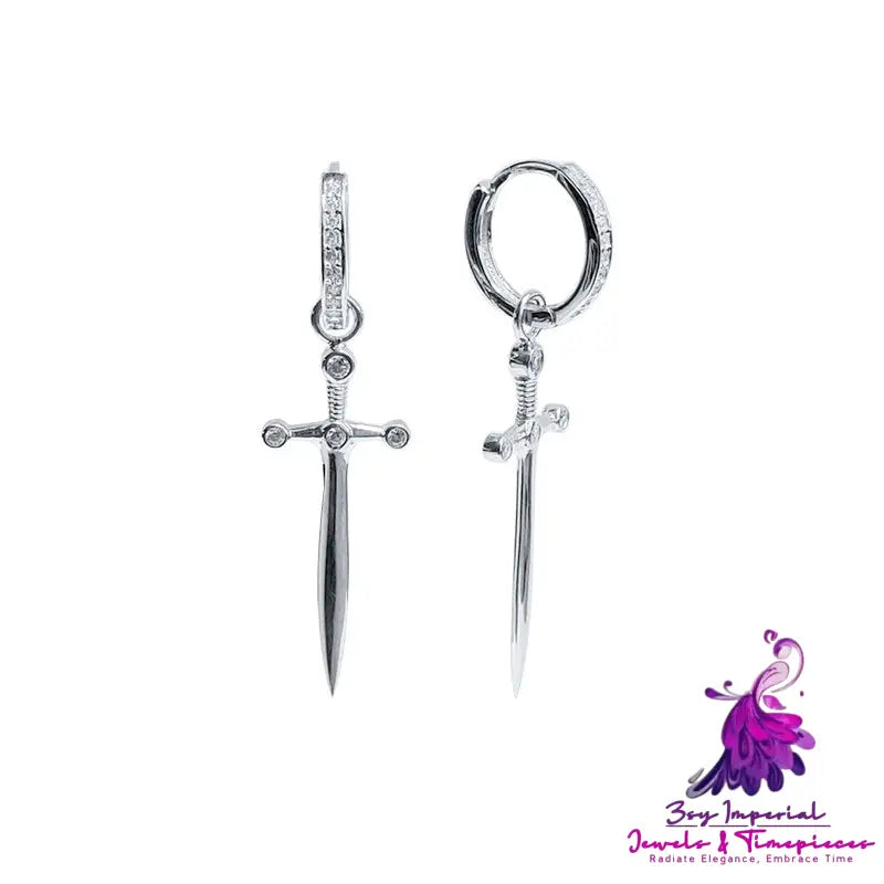 Simple Dagger Diamond Earrings