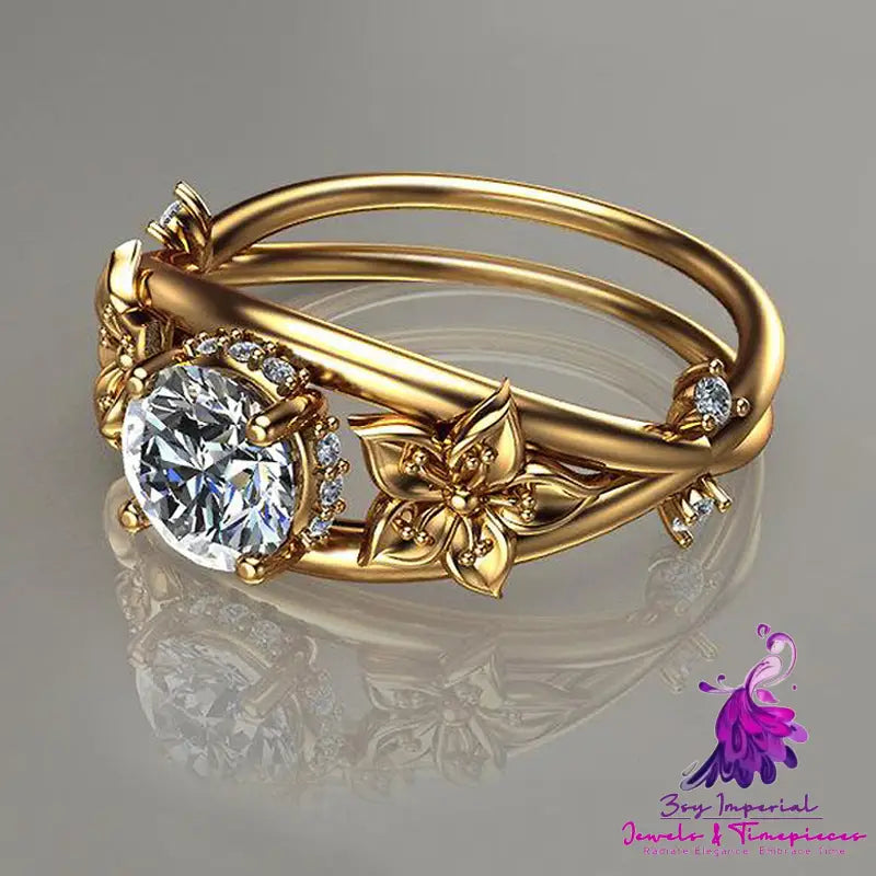 Creative Diamond Flower Ring