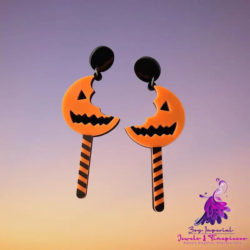 Fashion Creative Halloween Pumpkin Stick Earrings