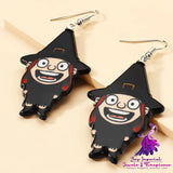 Soft Ceramic Witch Hand Painted Earrings