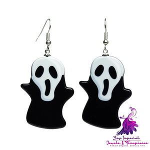 Soft Ceramic Witch Hand Painted Earrings