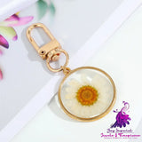 Dry Flower Keychain with Natural Pendant