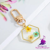 Dry Flower Keychain with Natural Pendant