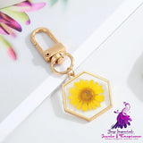 Dry Flower Keychain with Natural Pendant