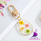 Dry Flower Keychain with Natural Pendant