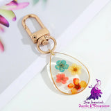 Dry Flower Keychain with Natural Pendant